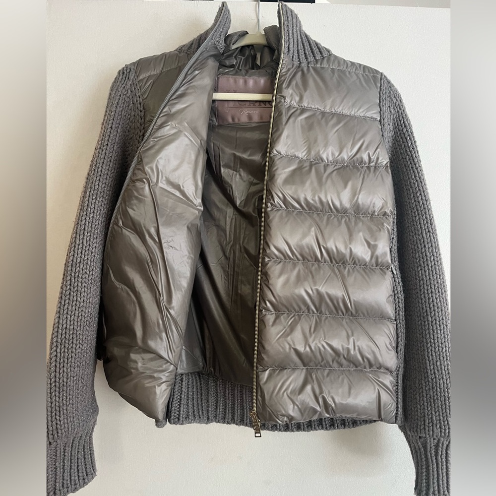 Herno Resort Silver Down Jacket w Knit Sleeves Size 40